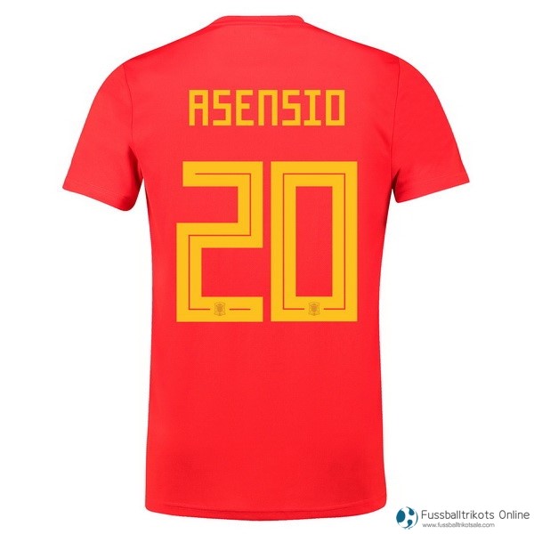 Spanien Trikot Heim Asensio 2018 Rote Fussballtrikots Günstig